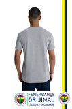 Fenerbahçe Orijinal Lisanslı 6 Renk Logo Gri Tribün T-Shirt Hediyelik Ahşap Kutulu