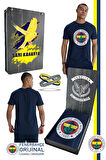 Fenerbahçe Orijinal Lisanslı Kabartma Logo Lacivert Tribün T-Shirt + Bileklik Set Hediyelik Kutulu