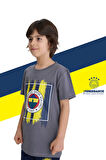 Fenerbahçe Orijinal Renkli Logo Sıfır Yaka Çocuk T-Shirt Uçlu Kalem Hediyelik Set Ahşap Kutulu