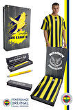 Fenerbahçe Orijinal Lisanslı Sarı Lacivert Çubuklu Erkek T-Shirt + Kalem Set Hediyelik Ahşap Kutulu