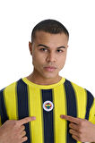 Fenerbahçe Orijinal Lisanslı Sarı Lacivert Çubuklu Erkek T-Shirt + Kalem Set Hediyelik Ahşap Kutulu