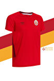 Galatasaray Orijinal Lisanslı Umbro V Yaka Kırmızı T-Shirt + Bileklik Set Hediyelik Ahşap Kutulu