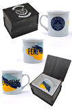 Fenerbahçe Orijinal Lisanslı Established 1907 Fenerbahçe Şal Atkı Seramik Kupa Set Ahşap Kutulu