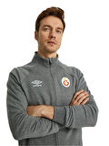Galatasaray Orijinal Lisanslı Dik Yaka Fermuarlı Gri Sweat Gs Aslan Baskılı Hediyelik Ahşap Kutulu