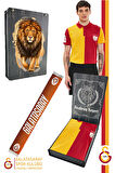 Galatasaray Orijinal Lisanslı Polo Yaka Metin Oktay T-Shirt + Şal Kaşkol Set Hediyelik Ahşap Kutulu