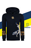 Fenerbahçe Orijinal Lisanslı Kapüşonlu Kolej Sweat + Bileklik ve Şal Kaşkol Set