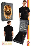 Galatasaray Orijinal Lisanslı Match Day Polo Yaka Siyah T-Shirt Gs Aslan Baskılı Hediyelik Kutulu