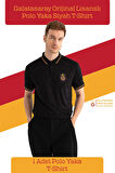 Galatasaray Orijinal Lisanslı Match Day Polo Yaka Siyah T-Shirt Metin Oktay Baskılı Hediyelik Kutulu