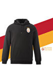 Galatasaray Orijinal Lisanslı Sweat Kapüşonlu Logolu Siyah Sweat