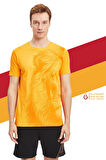 Galatasaray Orijinal Lisanslı Aslan Baskılı Sarı T-Shirt Gs Aslan Baskılı Hediyelik Ahşa