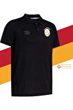 Galatasaray Orijinal Lisanslı 5 Yıldızlı Polo Yaka Siyah T-Shirt Gs Hediyelik Ahşap Kutu
