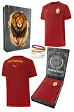 Galatasaray Orijinal Lisanslı Sıfır Yaka Kırmızı Antrenman 5 Yıldızlı T-Shirt + Bileklik Set
