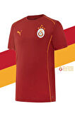 Galatasaray Orijinal Lisanslı Sıfır Yaka Kırmızı Antrenman 5 Yıldızlı T-Shirt + Bileklik Set