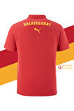 Galatasaray Orijinal Lisanslı Polo Yaka Kırmızı Antrenman 5 Yıldızlı T-Shirt