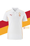 Galatasaray Orijinal Lisanslı Polo Yaka Beyaz Antrenman 5 Yıldızlı T-Shirt