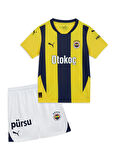 Fenerbahçe Orijinal Lisanslı 24/25 Çubuklu Sarı Lacivert Çocuk Forma Set Hediyelik Ahşap  Kutu