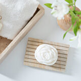 NEW ROSE Gül Desenli Bitkisel Sabun 100 g Beyaz