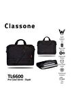 Classone TL6600-Wl600 Wtxpro Su Geçirmez Kumaş 15.6 Inç Uyumlu Notebook ,laptop El Çantası+WL600 Kablosuz Mouse