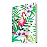 Deffter Paradise-Flamingo FlowerSert Kapak Çizgili 14x20 Cm