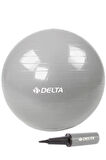 Delta 65 cm Silver Deluxe Pilates Topu Ve Çift Yönlü Pompa Seti-GÜMÜŞ