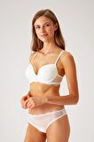 Kadın Pudra 4795 Madrid Dantel Detaylı Desteksiz Iz Belli Etmez Sütyen Takımı