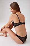Kadın Siyah 4740 Balenli Soft Push Up Sütyen Takim