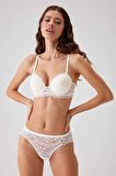 Kadın Ekru 4735 Milan Push Up Dolgulu Dantelli Iç Çamasir Takimi