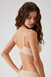Kadın Ten 6104 Barcelona Balenli Desteksiz Göğüsü Kavrayan Kalın Askılı Tek Micro Sütyen