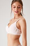 Kadın Ekru 6209 Barcelona Balenli Desteksiz Kalin Askili Dantelli Toparlayici Sütyen