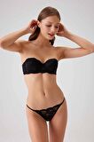 Bordo 4821 Biella Soft Push Up Dolgulu Çiçekli Bralet Sütyen Takimi / Iç Çamasir Takim