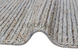 Fine Koleksiyonu Jüt ile üretilen el dokuma sisal kilim Slate Natural