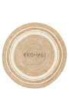 Juno Koleksiyonu Jüt ile üretilen el dokuma sisal kilim ECH 01 Natural White