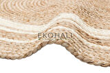 Juno Koleksiyonu Jüt ile üretilen el dokuma sisal kilim ECH 01 Natural White