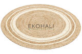 Juno Koleksiyonu Jüt ile üretilen el dokuma sisal kilim ECH 01 Natural White