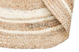 Juno Koleksiyonu Jüt ile üretilen el dokuma sisal kilim ECH 01 Natural White