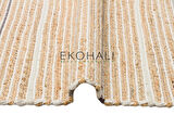 Juno Koleksiyonu Jüt ile üretilen el dokuma sisal kilim ECH 05 Natural Grey
