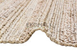 Netra Koleksiyonu Jüt ile üretilen el dokuma sisal kilim S-1410 Silver XW