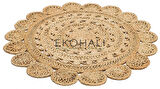 Solo Koleksiyonu Jüt ile üretilen el dokuma sisal kilim CA-105 Dhurrie XW