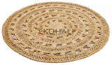 Solo Koleksiyonu Jüt ile üretilen el dokuma sisal kilim CA-106 Dhurrie XW