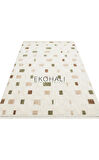 Joy Koleksiyonu Yumuşak Dokulu Tozsuz Halı JOY 02 Green Beige