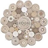 EKO FLATWEAVE KİLİM CA-111 WHITE MULTY XW Q 120 YUVARLAK