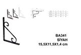 Beşel Perforje Raf Altı Mat Siyah 15,5x11,5x1,4 cm (2 Adet)