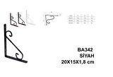 Beşel Perforje Raf Altı Raf Demiri Mat Siyah 20x15x1,8 cm