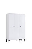 White Genç Odası - 3 Kapılı Dolap, Karyola, Komodin