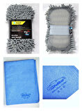 Spark 7040 Şönil Oto Yıkama Süngeri ve Polikur 3356 Mikrofiber Güderi Oto Kurulama Bezi (2'li SET)