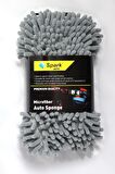 Spark 7040 Mikrofiber Şönil Oto Temizlik ve Yıkama Süngeri 8 x 23 cm. GRİ ( 24 ADET )