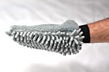 Spark 7050 Mikrofiber Şönil Oto Temizlik ve Kurulama Eldiveni 16x24 cm.  GRİ  ( 2 ADET )