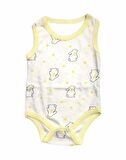 Rany Baby Atlet Body Desenli İnterlok Sarı Tavşan Desenli