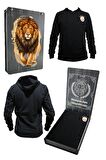 Galatasaray Orijinal Sweat Kapüşonlu Logolu Siyah Sweat