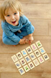 MDF Hayvanları Öğreniyorum Ahşap Eşleştirme Kartları Hafıza Zeka Oyunu Ahşap Eğitici Puzzle Mo